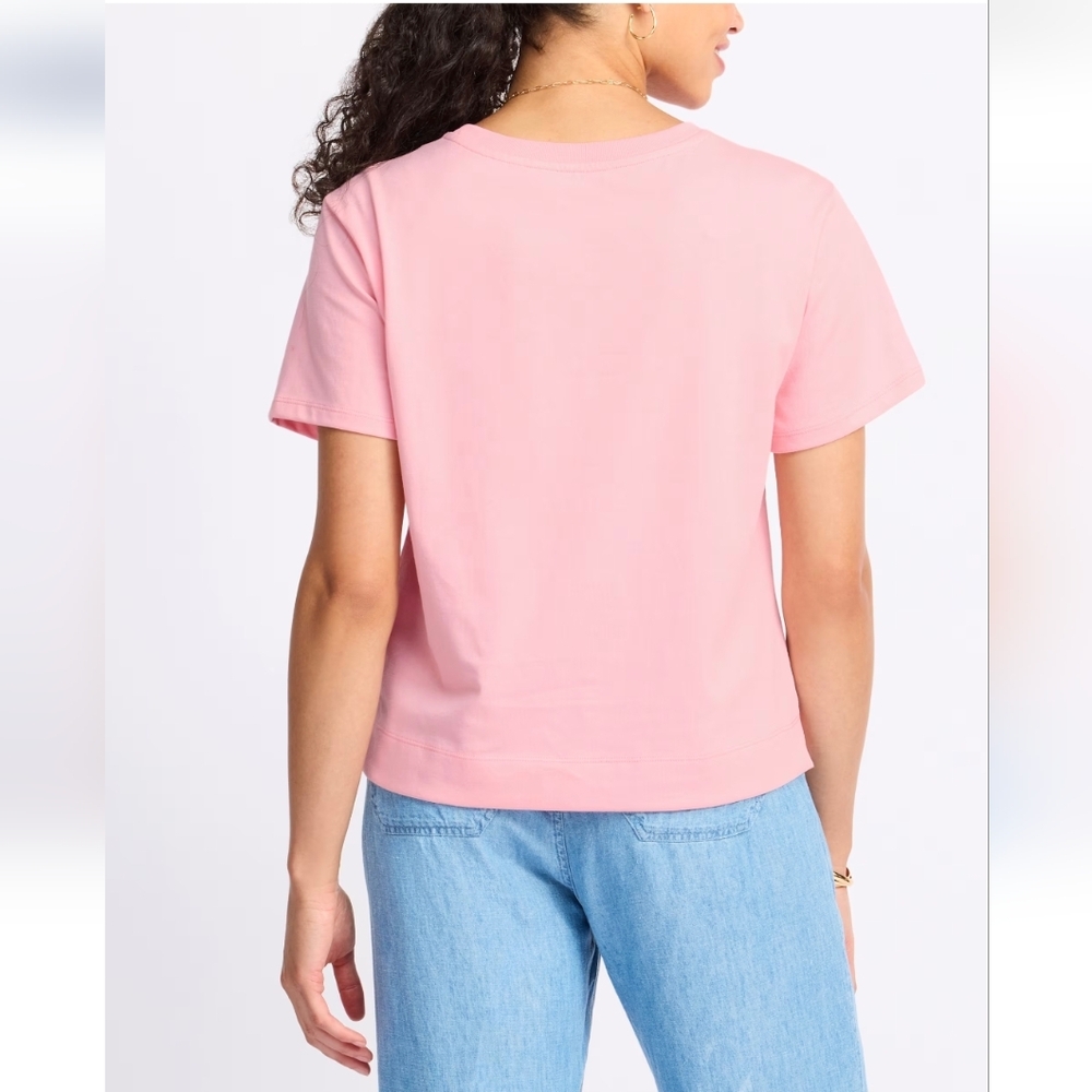 Pink Boxy Crew Neck Tee - Picture 3 of 10